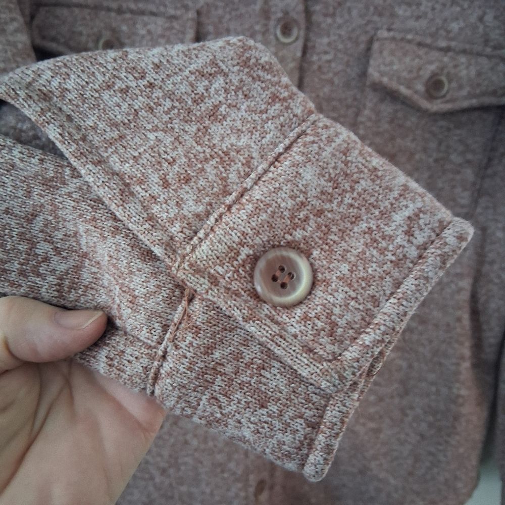 Thread & Supply Praline Color Button-Up Fleece Shirt Shacket Jacket Sz XL - Picture 5 of 15